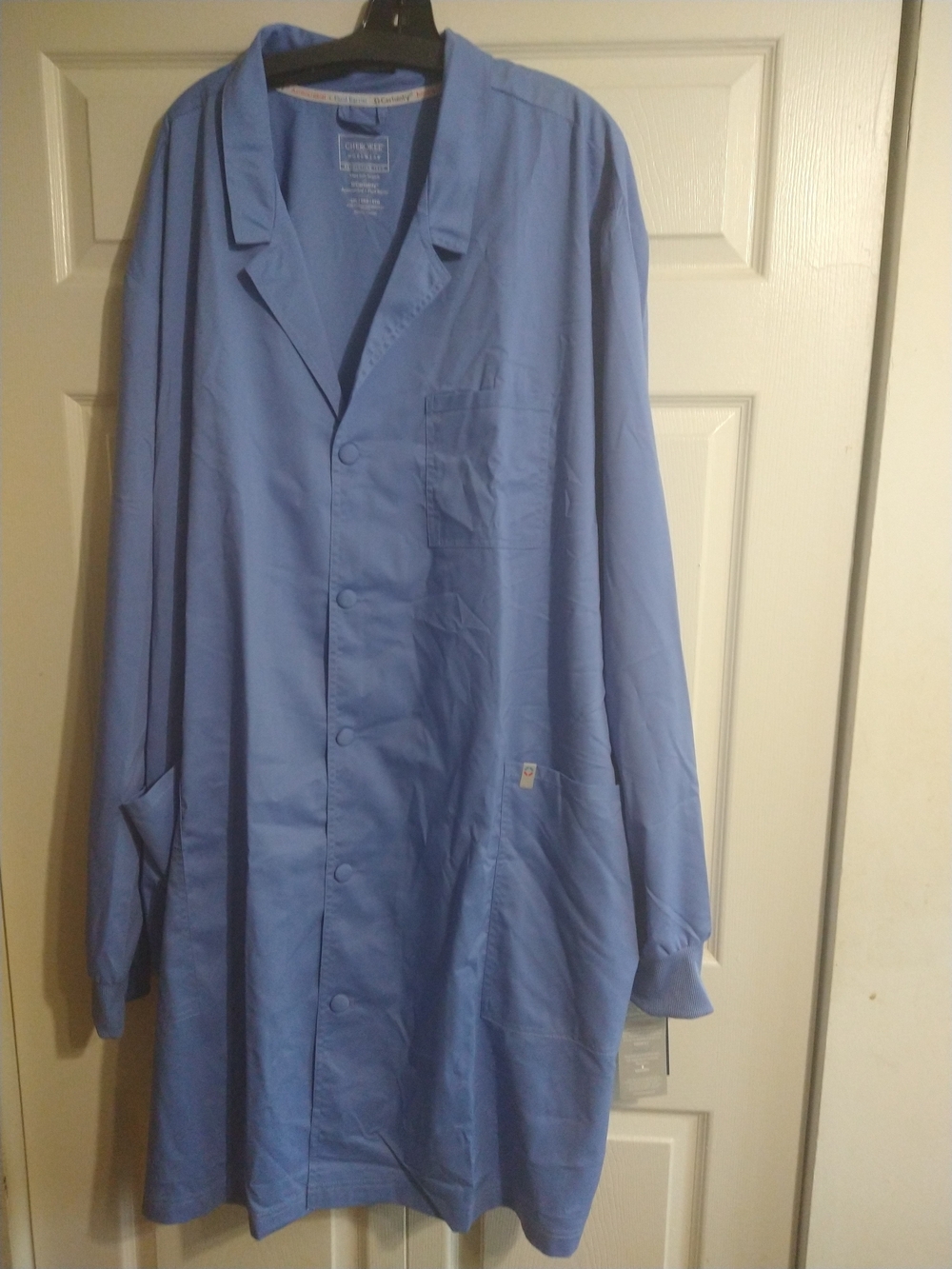 Cherokee Lab Coat Light Blue Button-Front Unisex